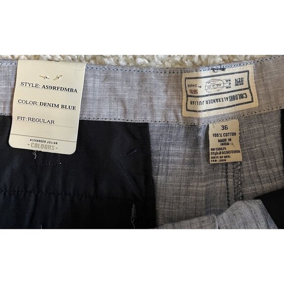 Colours Alexander Julian MensNWT Denim Blue Cotton Shorts Regular Fit 36 - Picture 3 of 4